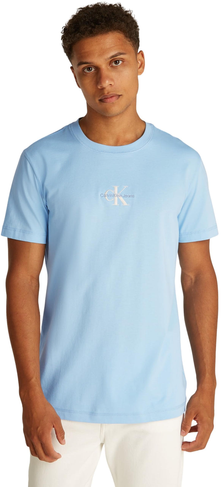 Calvin Klein Jeans Herren T-Shirt Kurzarm Monologo Rundhalsausschnitt XS Blau (Blue Bell), XS Blau (
