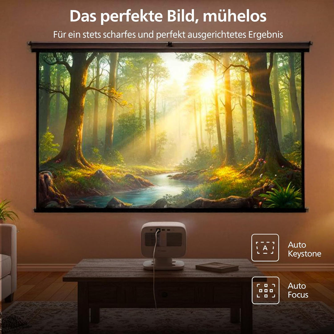 Philips Neopix 444 Projektor 4K Native Auflösung 1080p 500 Lumen ANSI Stereo Sound 10W Autofokus Aut