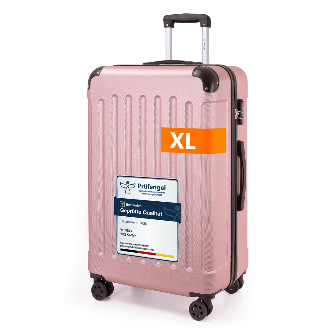Gepäck Suitcase Reisekoffer, Trolley Rollkoffer Handgepäck, Hartschalenreisekoffer mit 360° Lenkroll
