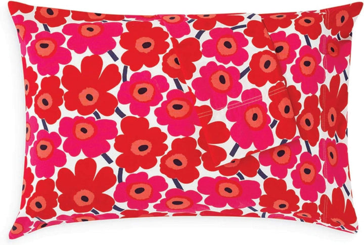 Marimekko - Kissenbezug-Set, Baumwoll-Perkal-Bettwäsche, Glatte und Coole Heimdekoration (Mini Unikk