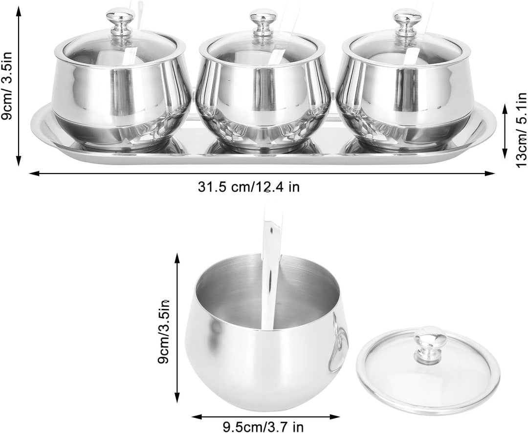 Zuckerdose Aus Edelstahl, Multifunktionaler Zuckerbehälter Gewürzbehälter Gewürzdose Edelstahl Zucke