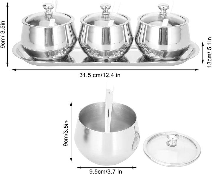 Zuckerdose Aus Edelstahl, Multifunktionaler Zuckerbehälter Gewürzbehälter Gewürzdose Edelstahl Zucke
