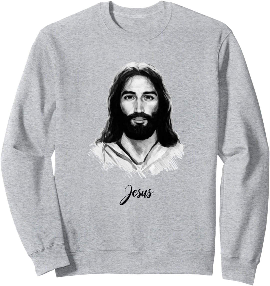 Jesus Portrait Weihnachten Xmas Ostern Holiyday Christian Sweatshirt
