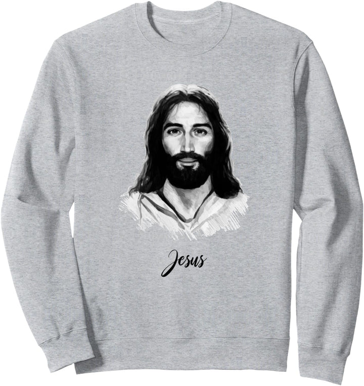 Jesus Portrait Weihnachten Xmas Ostern Holiyday Christian Sweatshirt