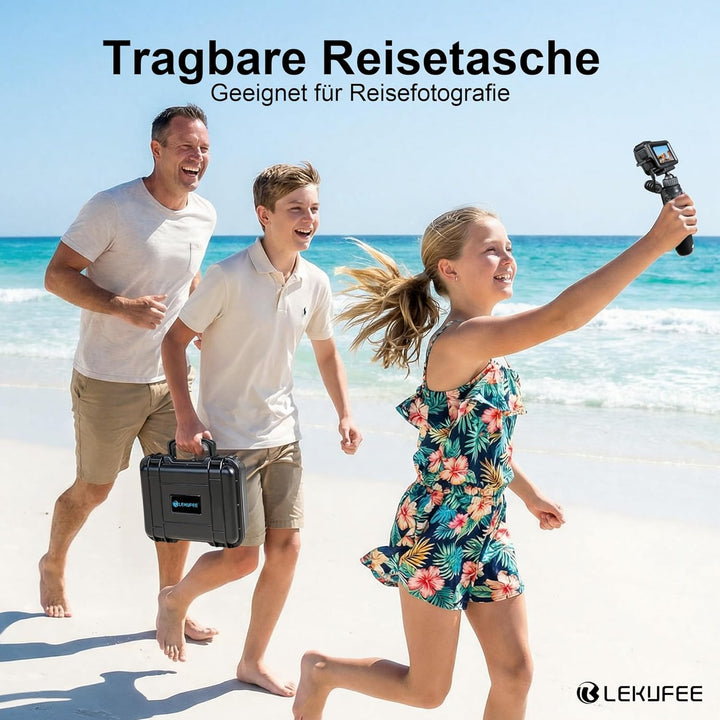 LEKUFEE Kleiner Wasserdichter Hartschalenkoffer für DJI Osmo Action 6/5 Pro/4/3 Actionkamera,Adventu