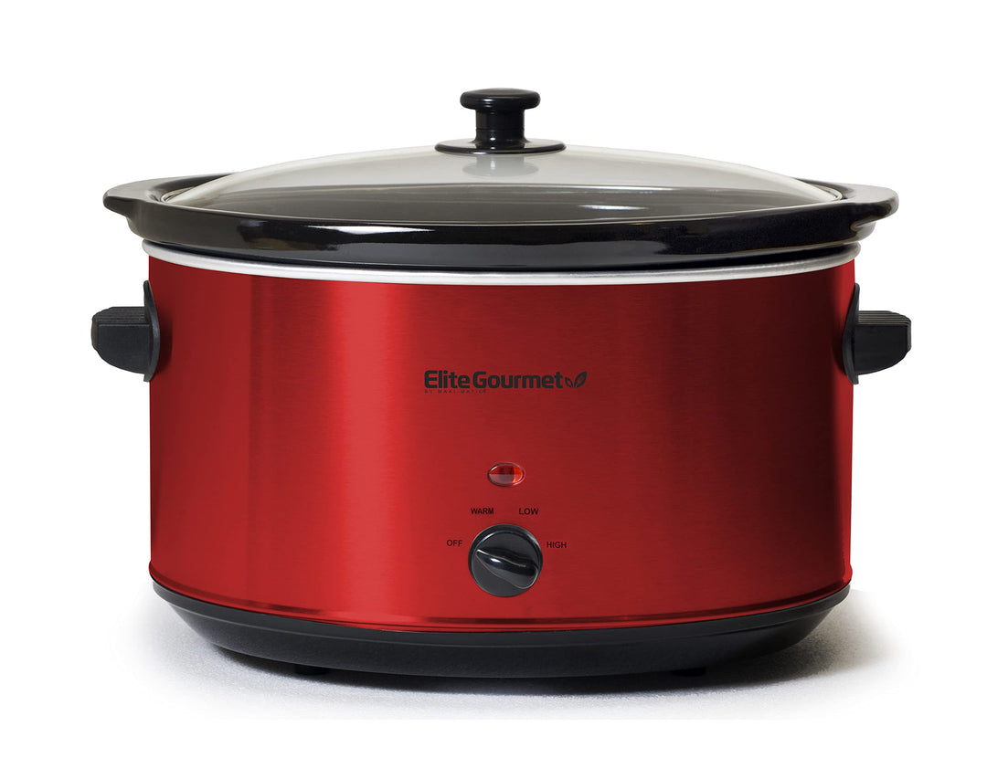 Elite Gourmet MST-900RXT Elektrischer XL-Jumbo-Schongarer aus Keramik, einstellbare Temperatur, Vors
