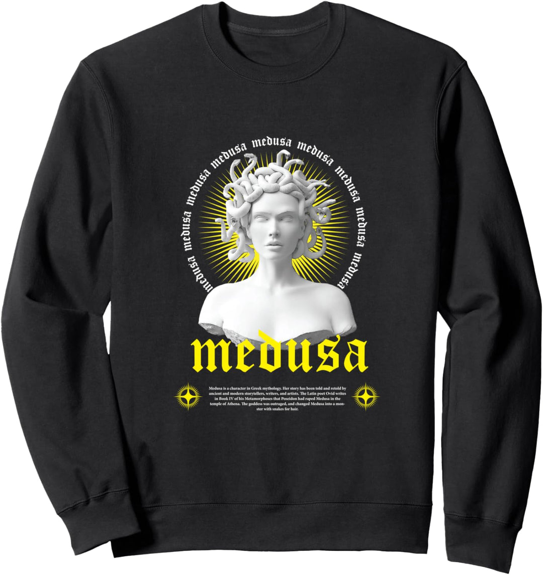 Medusa Sculpture Greek - Sad Aesthetic Edgy Streetwear Sweatshirt