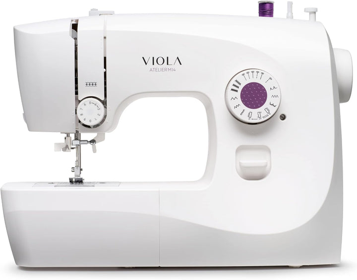 VIOLA Atelier M14 Nähmaschine mit 14 Nähprogramme, Einfädelautomatik, Rotierenden Greifer aus Metall