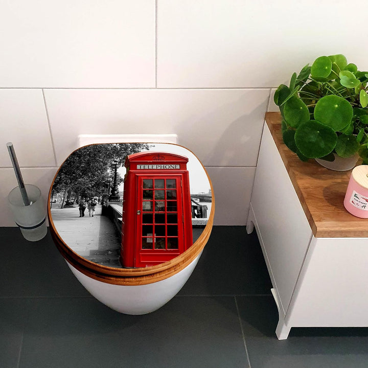 banjado Design WC Sitz Bambus Absenkautomatik 45,8x37,5cm - Toilettendeckel mit Absenkautomatik Holz