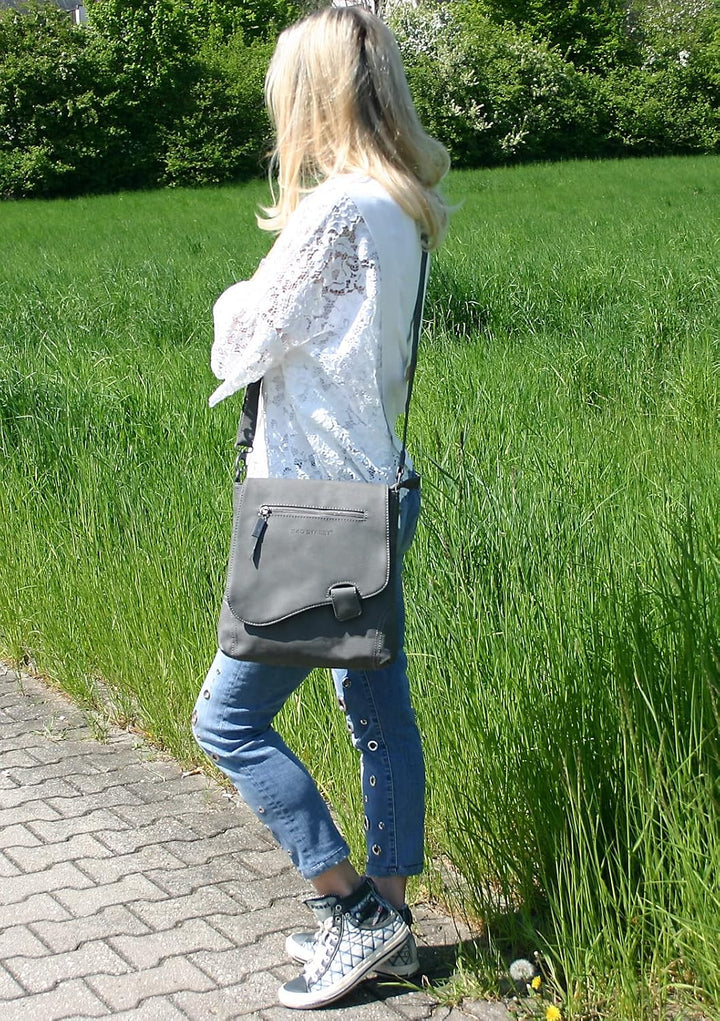 BAG STREET - Damen Handtasche mit Riegel-Magnetverschluss und Reissverschluss - 4 Liter Volumen - Um