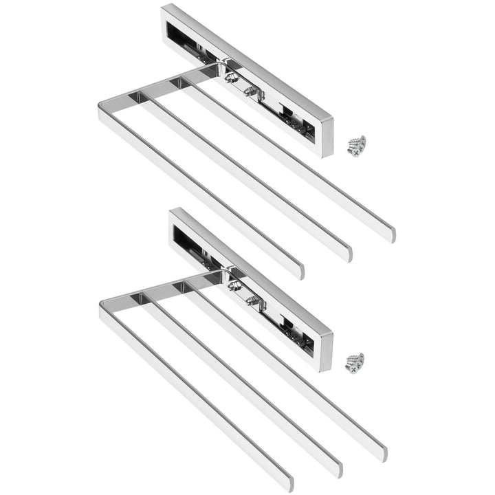 2 Stück SO-TECH® Handtuchauszug Elegance Chrom 3-armig 325 mm eingeschoben, 470 mm ausgezogen Handtu