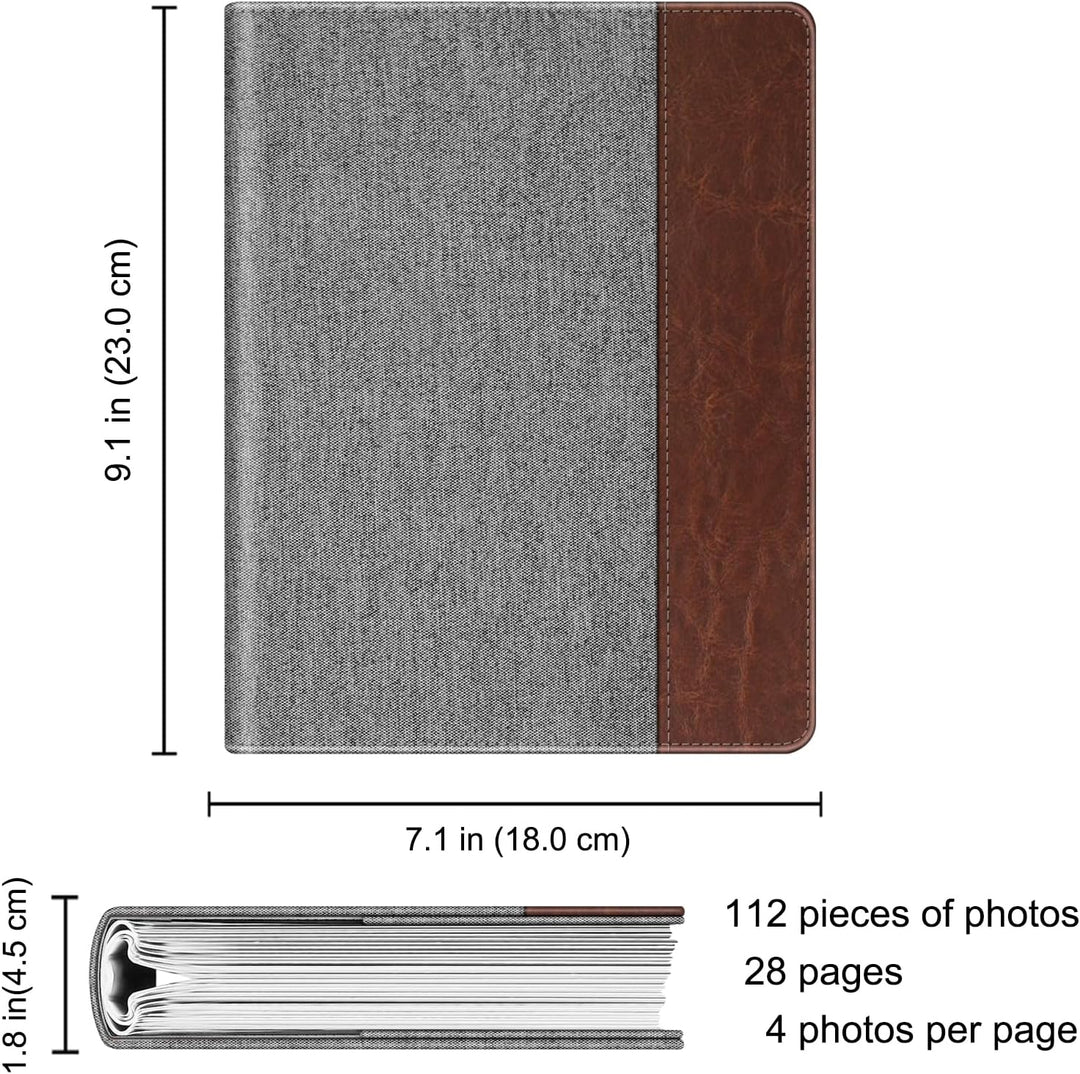 Fintie Fotoalbum 10 x 15 cm – 112 Fotos, Premium-veganes Ledereinband mit Druckknopfverschluss, trag
