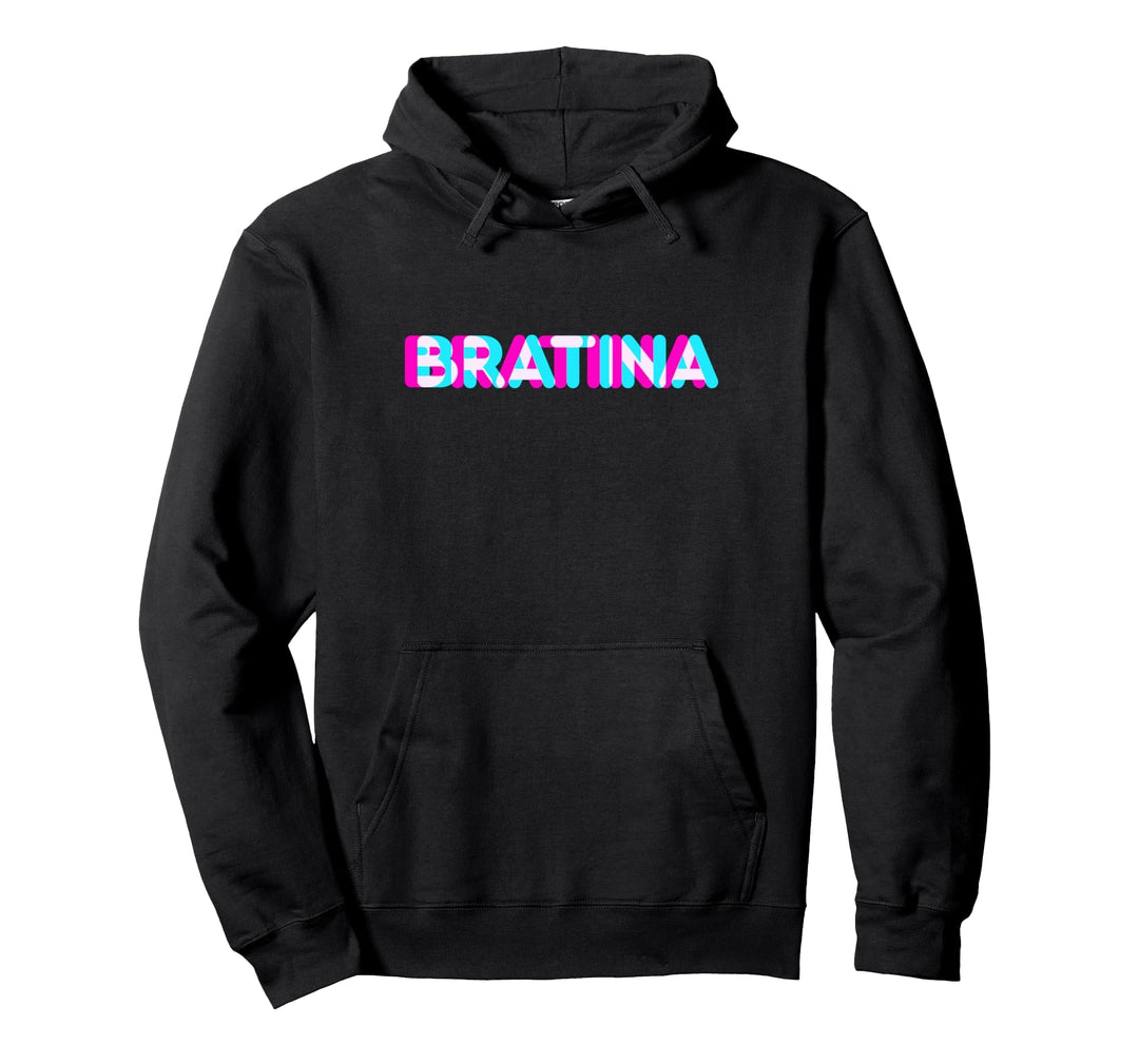 BRATINA Balkan Spruch Schwester Anaglyph Serbischer Slang Pullover Hoodie