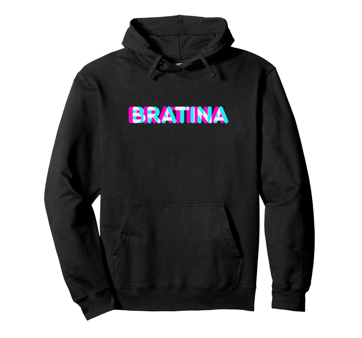 BRATINA Balkan Spruch Schwester Anaglyph Serbischer Slang Pullover Hoodie