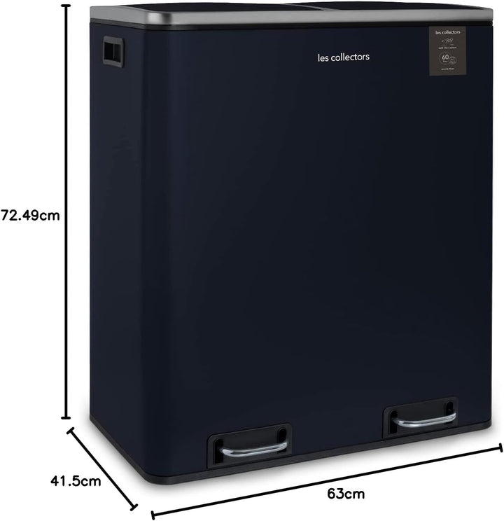 Les Collectors N°908 Mülleimer, Mülleimer, 2 Körbe, 30 l, Schwarz (30 l, Dunkelblau) dunkelblau matt