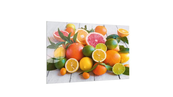 ALLboards Glas Magnettafel CITRUSFRÜCHTE ORANGEN LIMETTE ZITRONEN 90x60cm Glasbild Memoboard aus Gla