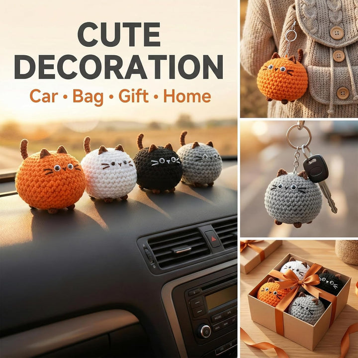 Häkelset Für Anfänger, 4 Stück Crochet Set Amigurumi Katze, Häkelset Stricken Für Anfänger Set Mit V