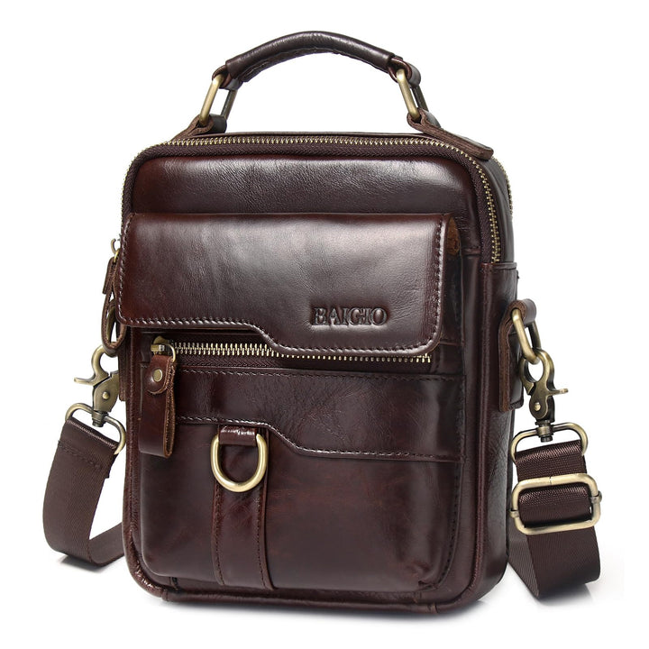 BAIGIO Schultertasche Herren Umhängetasche Leder Herrentasche Vintage Crossbody Messenger Bag für Ar