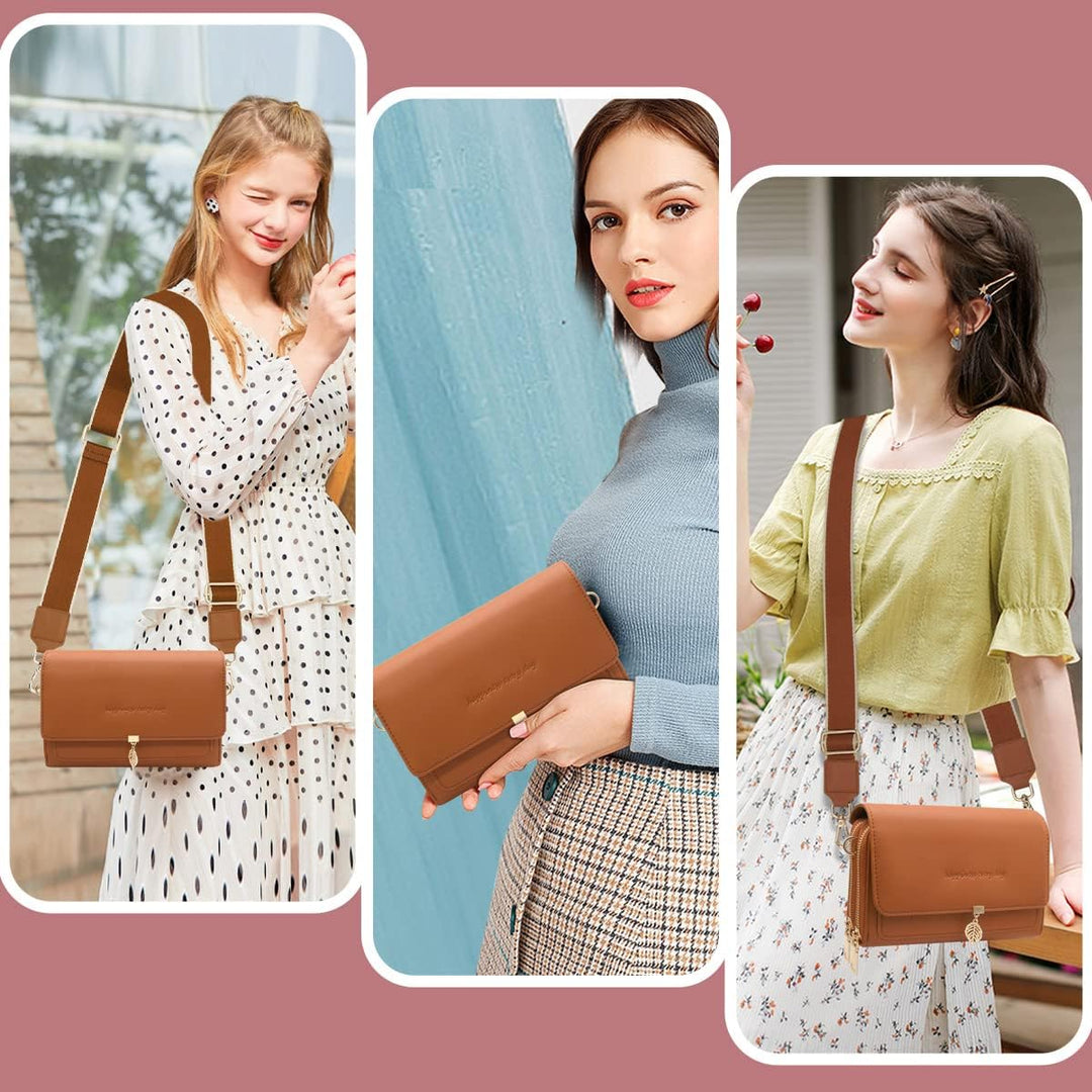 REETEE Handytasche Zum Umhängen Leder Damen Kleine Umhängetasche RFID Schutz Geldbörse Damen,Crossbo