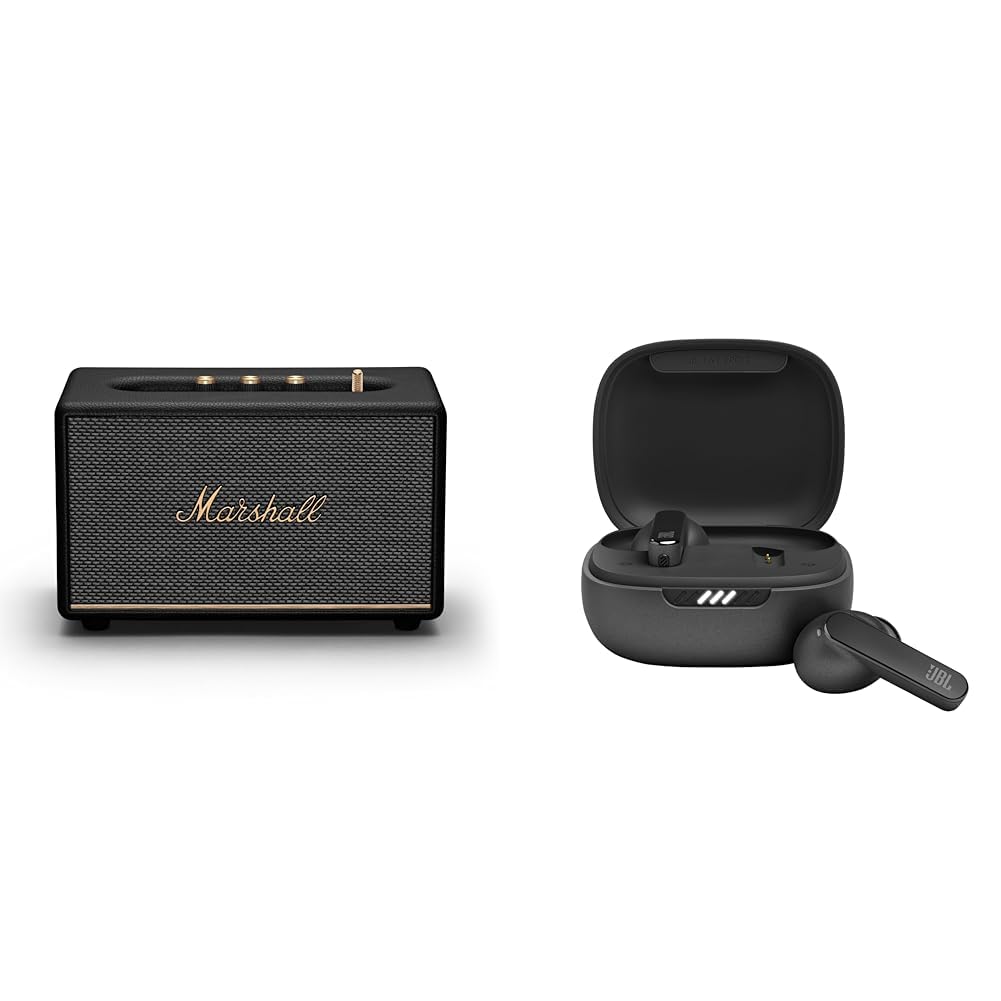 Marshall Acton III Bluetooth-Lautsprecher, Kabellos – Schwarz & JBL Live Pro 2 TWS – wasserdichte, T