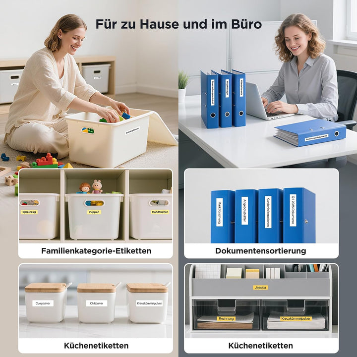 SUPVAN KATASYMBOL 2 Rollen Endlos-Etikettenband Value Pack (15 mm × 6 m/Rolle) für E10 / E11 / E16 E