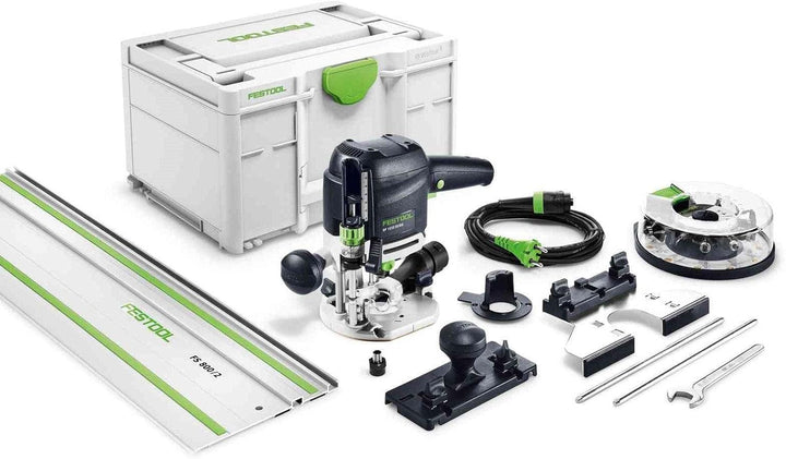 Festool Oberfräse OF 1010 REBQ-Set+Box (mit Spannzange, Seitenanschlag, Führungsschienen-Adapter, Sp