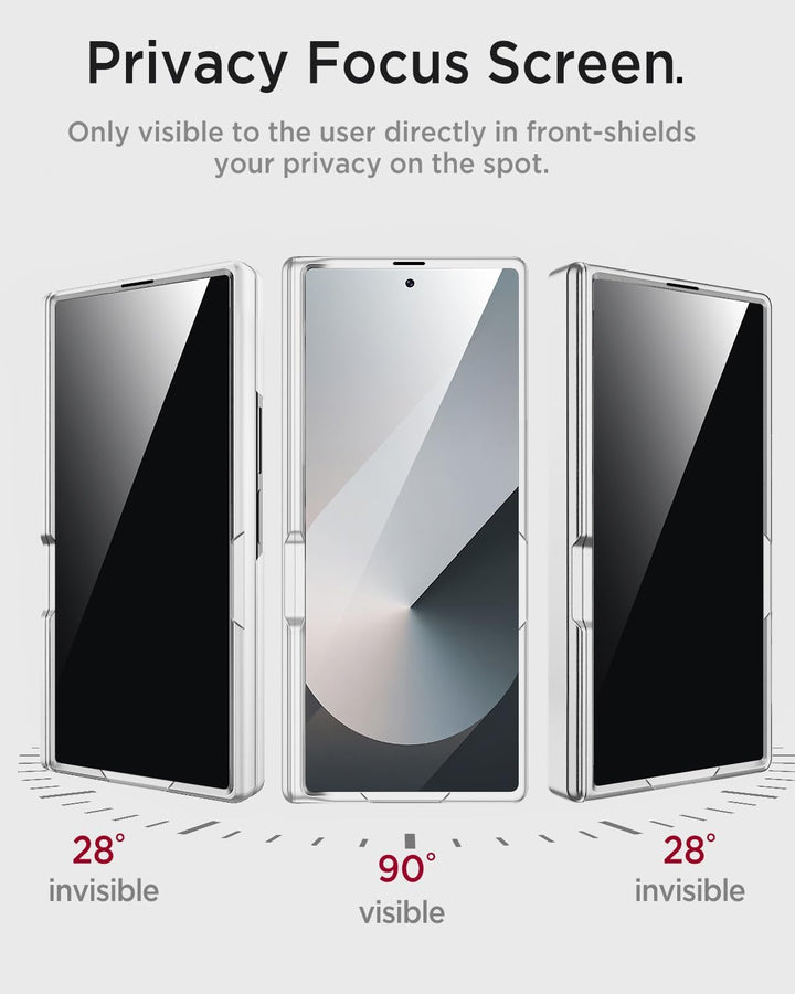 Miimall Kompatibel mit Samsung Galaxy Z Fold 7 Hülle mit Displayschutz Anti-SPY, [Magnetischer Schar