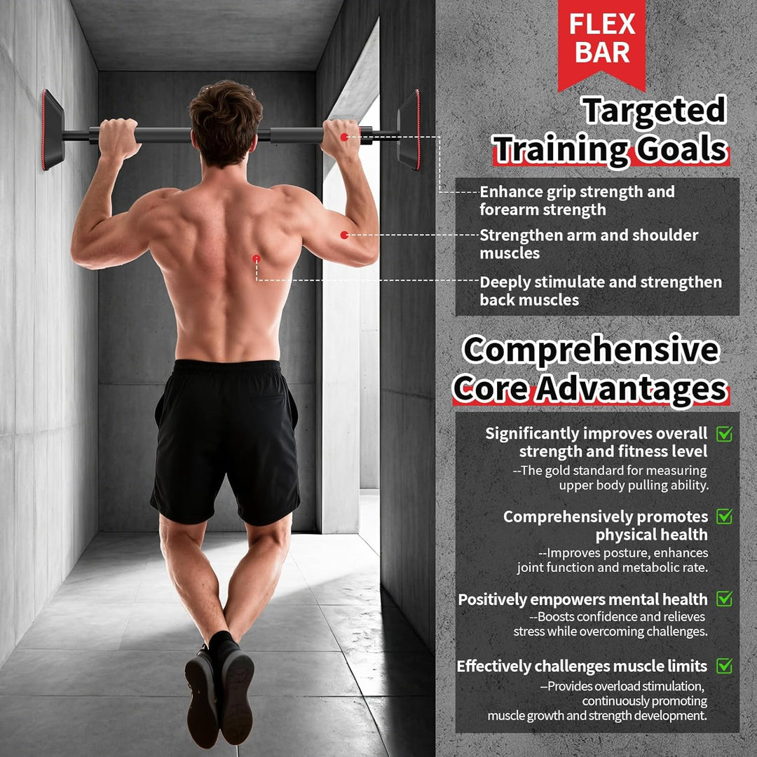 Fokky Klimmzugstange Türrahmen, Reckstange Ohne Schrauben 74-97 cm Ausziehbar, Pull up Bar Tragkraft