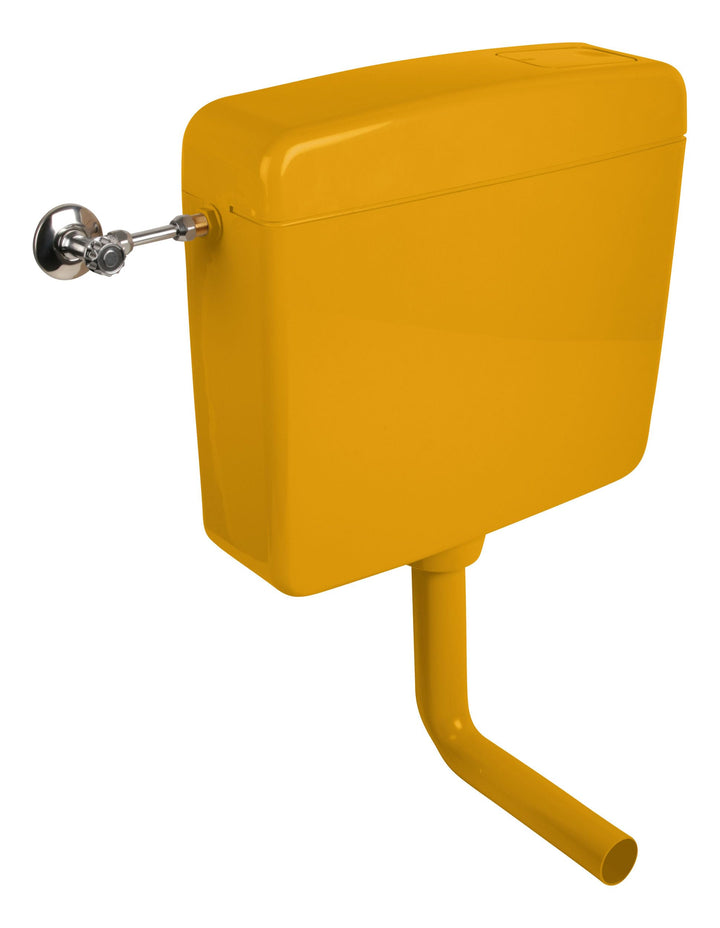 Calmwaters® Spülkasten Curry mit Spül-Stopp-Funktion, 6-9 Liter Spülmenge, Aufputzspülkasten WC schm
