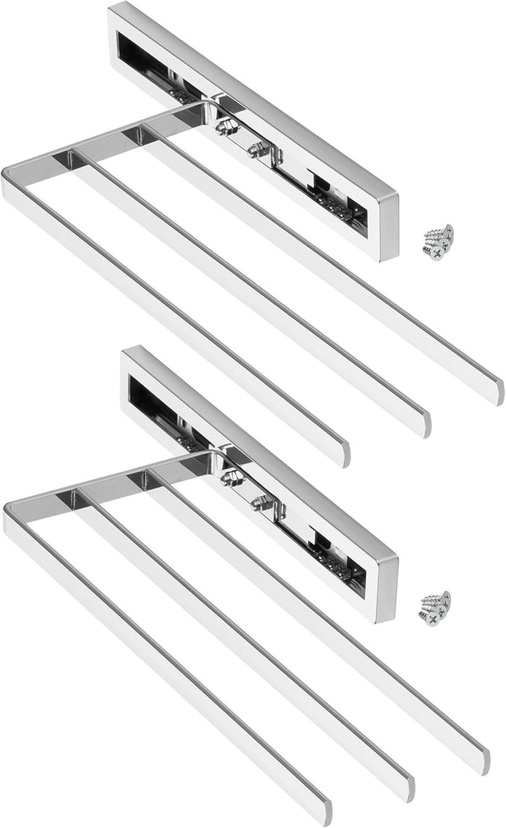 2 Stück SO-TECH® Handtuchauszug Elegance Chrom 3-armig 325 mm eingeschoben, 470 mm ausgezogen Handtu
