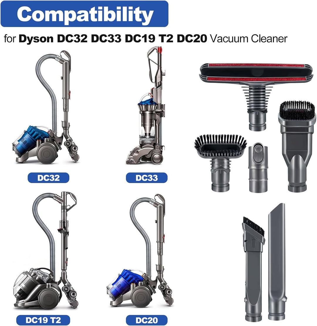Dyson Fugendüsenbürsten 6er-Pack für DC32, DC33, DC19, DC19 T2, DC20 - Grau - Kombi-Polsterbürste, M