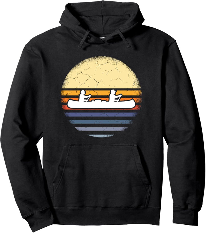 Kanufahren, Kanu, Retro, Pop Art, Silhouette Pullover Hoodie