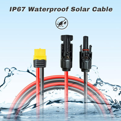 Solarladekabel Solarkabel 0.6M/3M, Solarstecker auf XT60 Stecker Solarpanel Adapter Kabel, für EF DE