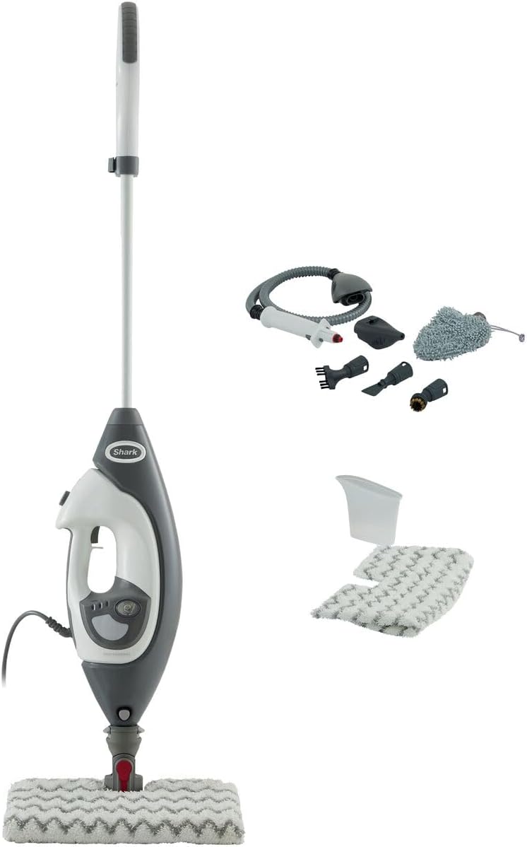 Shark Boden- & Hand-Dampfreiniger [S6005EU] Dampfmopp, Multi-Funktionsgerät, Weiss/Grau 3-in-1