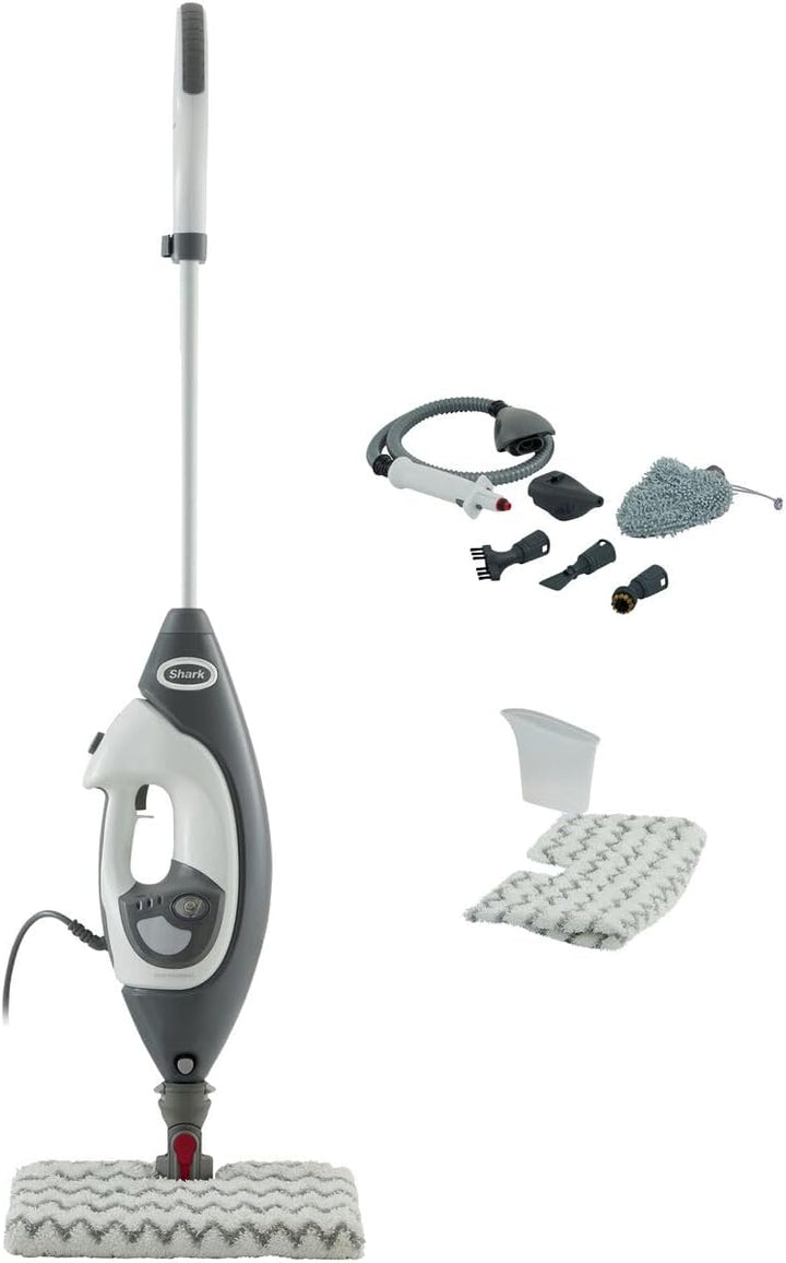 Shark Boden- & Hand-Dampfreiniger [S6005EU] Dampfmopp, Multi-Funktionsgerät, Weiss/Grau 3-in-1