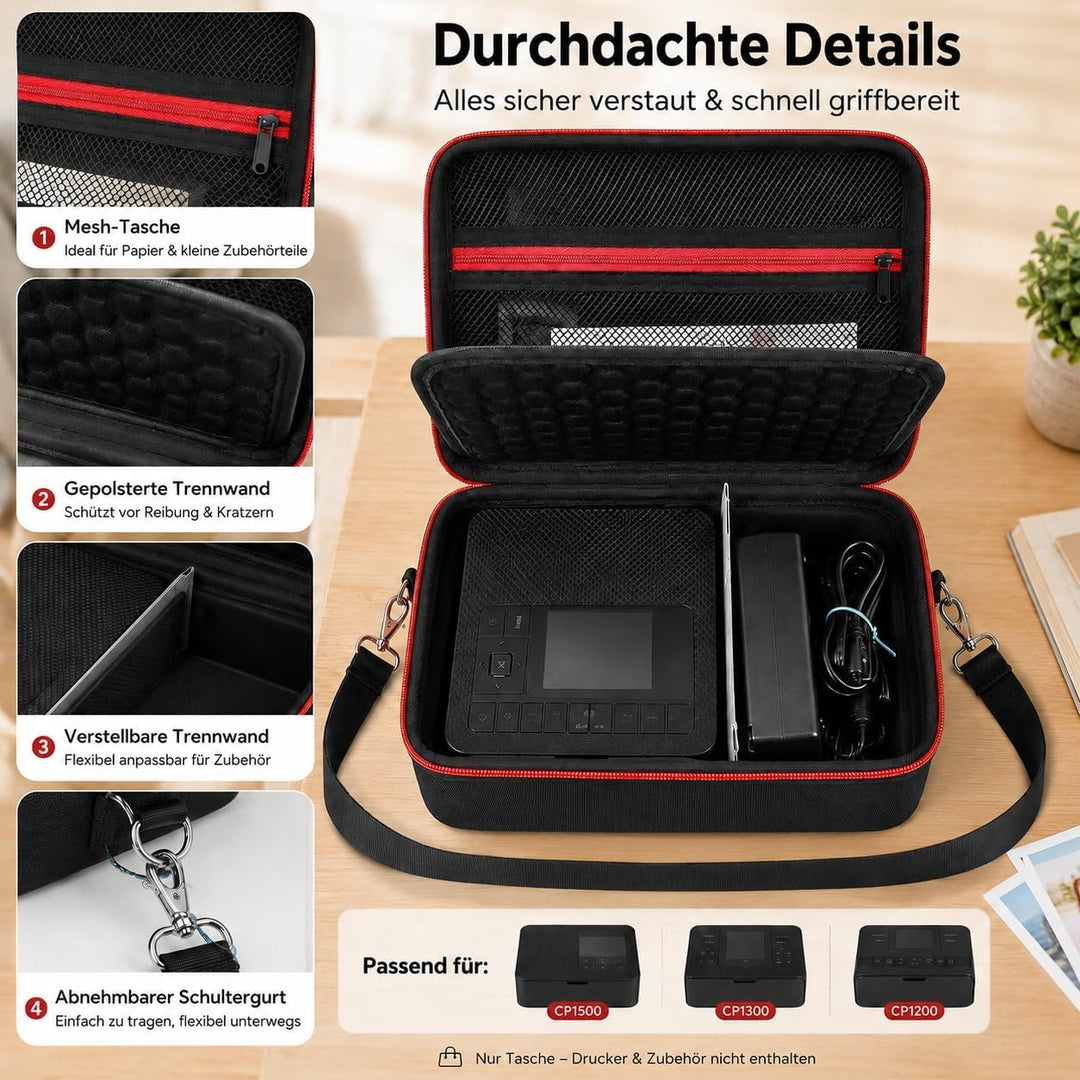 casmilee Hart Tasche für Canon SELPHY CP1500/CP1300/CP1200 Mini Mobiler Fotodrucker und Farbtinten P