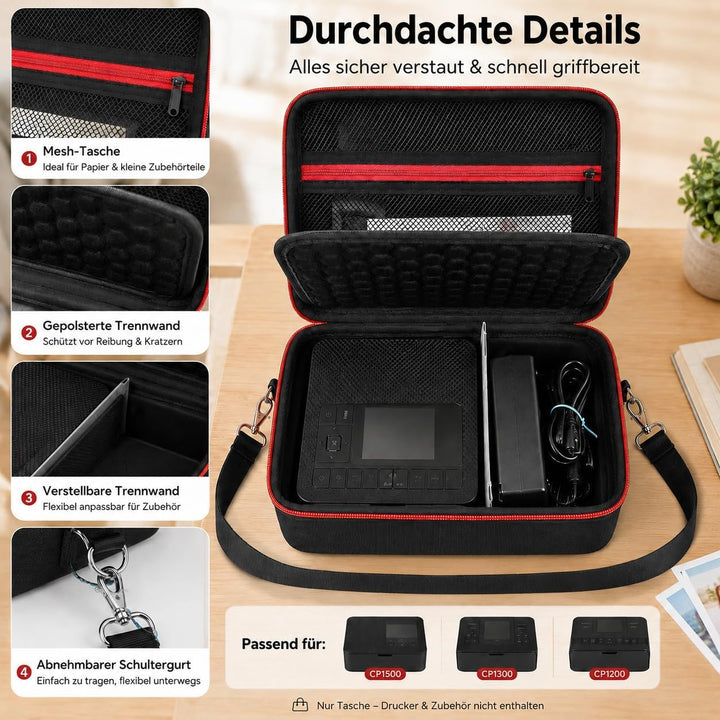 casmilee Hart Tasche für Canon SELPHY CP1500/CP1300/CP1200 Mini Mobiler Fotodrucker und Farbtinten P