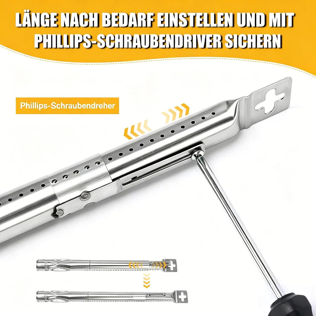 GFTIME 36.7 bis 51CM Universal Brenner für Charbroil, Napoleon, Landmann, Enders, Barbecook, Tepro,