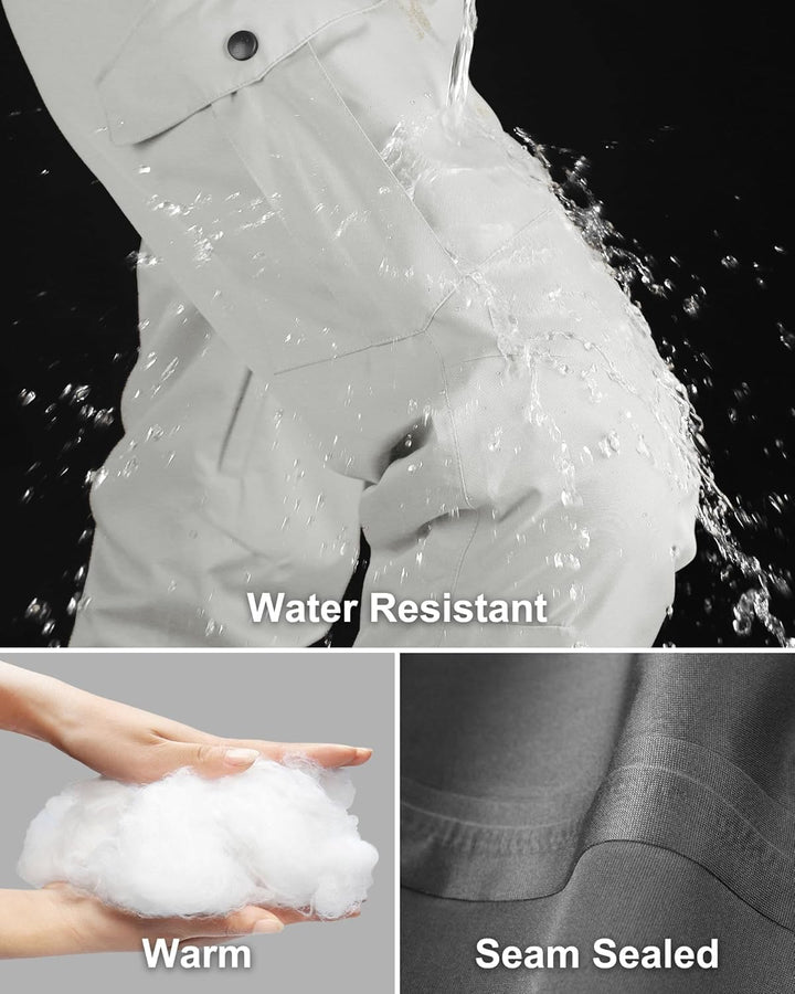 33,000ft Damen Skihose Outdoorhose Wasserdicht Winddichte Softshellhose Warme Gefütterte Thermohose