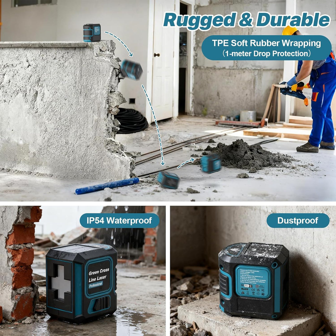 Kreuzlinienlaser mit Stativ, Laser Wasserwaage, 360 Grad Laser Level, IP54 Wasser/Helligkeit einstel