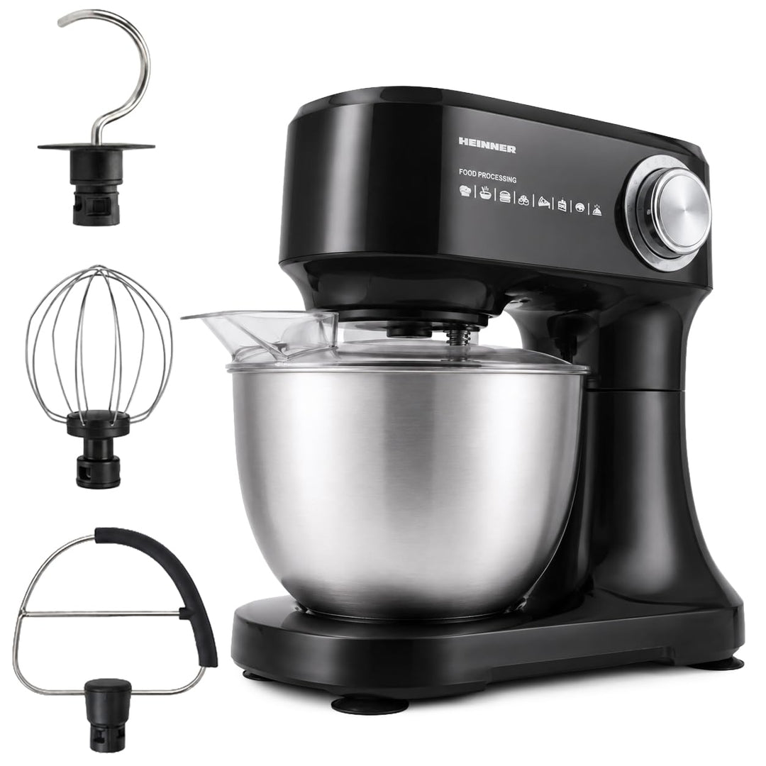 HPM-D750BK Stand Mixer – Planetary Mixing System, 750W Power, 5L Stainless Steel Bowl, 10 Speed Sett