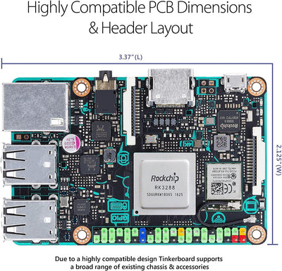 Tinker Board RK3288 SoC 1,8 GHz Quad Core CPU Single Board Computer Onboard ARM Mali-T764 GPU 2GB RA