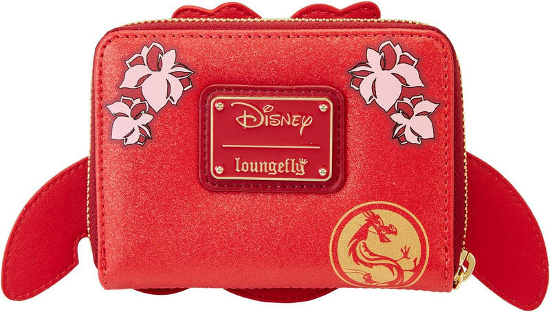 Loungefly Zip Around Purse Mulan 25th Anniversary Mushu Glitter Cosplay One Size Einheitsgrösse, Ein