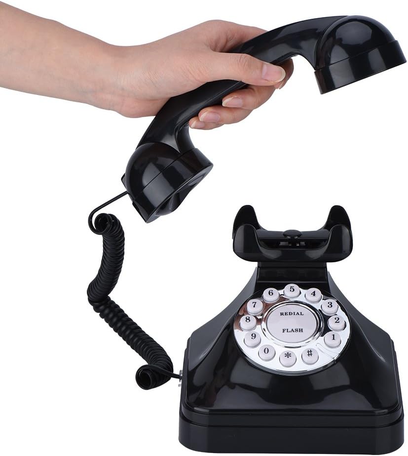 Garsent Vintage Telefon, Kunsttsoff schnurgebundenes Tischtelfon Multifunktions Klassisches Festnetz
