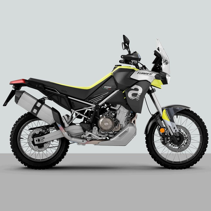 Resin Bike Aufkleber für Motorrad Kompatibel mit Aprilia Tuareg 660 2022 Acid Gold. Schutz vor Stöss