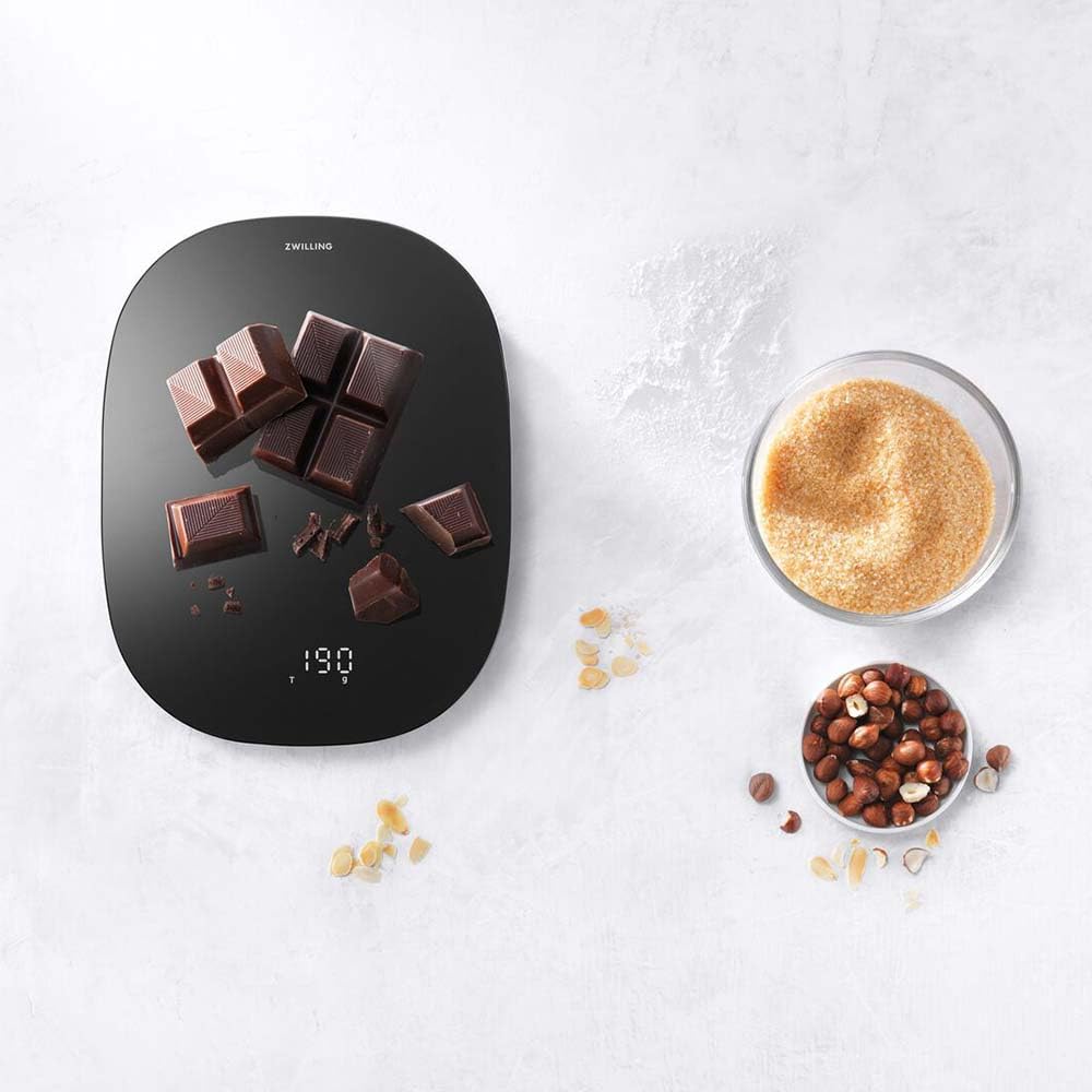 ZWILLING ENFINIGY Digitale Küchenwaage, Haushaltswaage mit LCD-Display, Aufladung per USB, bis 10 kg