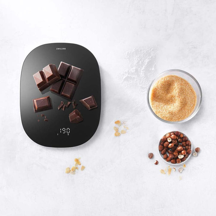 ZWILLING ENFINIGY Digitale Küchenwaage, Haushaltswaage mit LCD-Display, Aufladung per USB, bis 10 kg