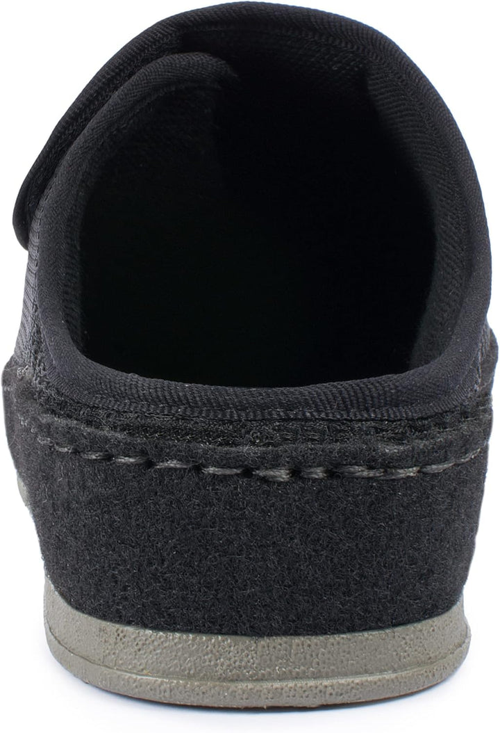 Aerosoft Klett-Pantolette 6032-4P Damen Herren Hausschuh Weite G-H rutschhemmend 36 EU Schwarz, 36 E