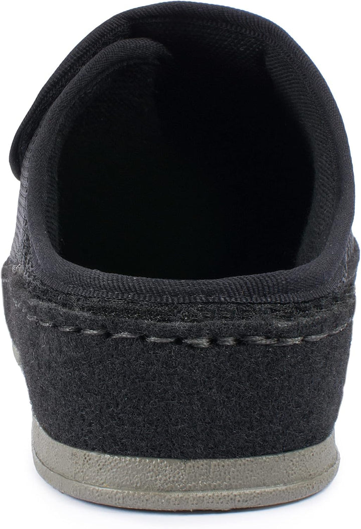 Aerosoft Klett-Pantolette 6032-4P Damen Herren Hausschuh Weite G-H rutschhemmend 37 EU Schwarz, 37 E