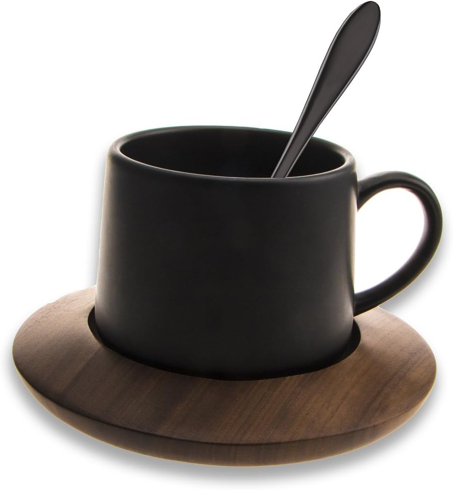 HOMQUEN Schwarzes Besteck/Besteck Set, 24 Stück Edelstahl Messer Gabel Löffel Set für 6 Personen (sc
